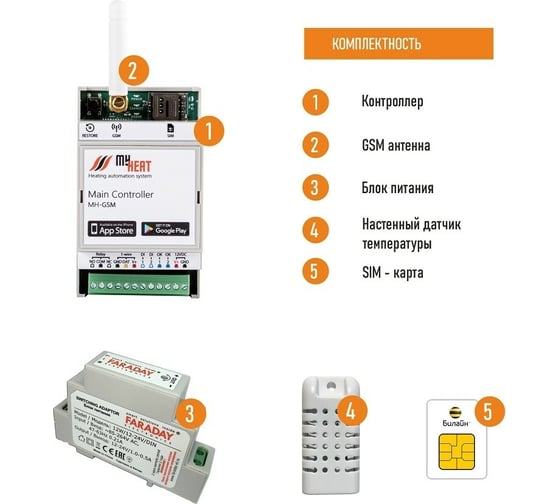 Контроллер MY HEAT GSM Эван 6282