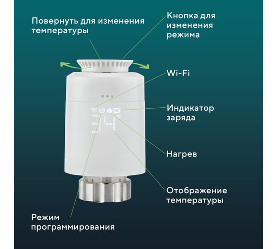 Умный терморегулятор для радиатора ZigBee Алиса SECURIC SEC-TW-101W