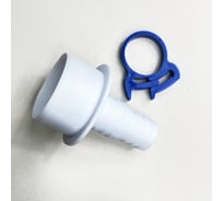 Переходник для подключения сливного шланга Профитт 20x23x40, белый, с хомутом 2226872