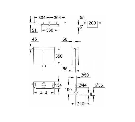 Смывной бачок для унитаза GROHE наружного монтажа 37355SH0