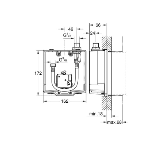 Скрытый монтажный ящик GROHE Eurosmart Cosmo E 36337001