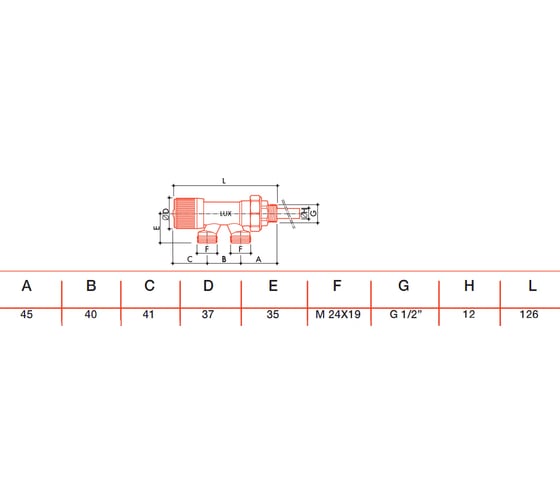 Блок для однотрубной системы с нижней подводкой Luxor М 87 (M 80) (1/2") 68072100