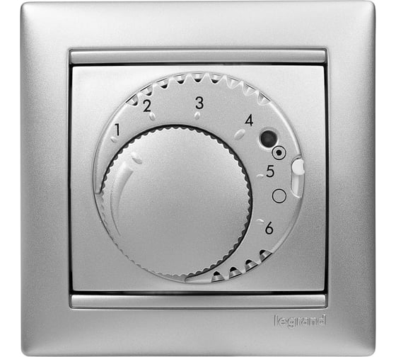 Терморегулятор для тёплого пола Legrand Valena 16А 250В алюминий 770291