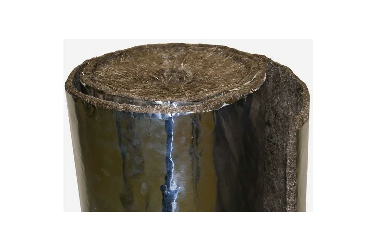 Базальтовый мат с фольгой BASFIBER 10000x1200x6 мм, 12 м2, огнеупорный ...