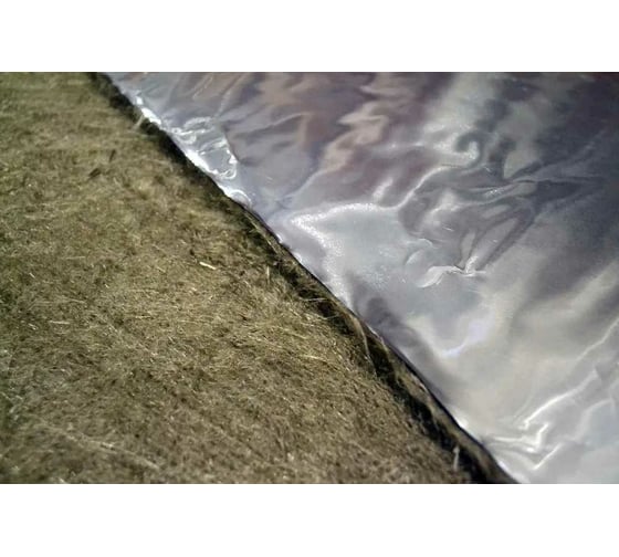 Базальтовый картон с фольгой BASFIBER 1000x600x12 мм, 15 шт., 9 м2, огнеупорный, 700 C БИМ 12 2П-Ф 15