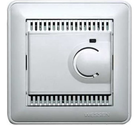 Регулятор теплого пола с датчиком и рамкой, матовый хром WESSEN 59 Schneider ELectric TES-151-58 1