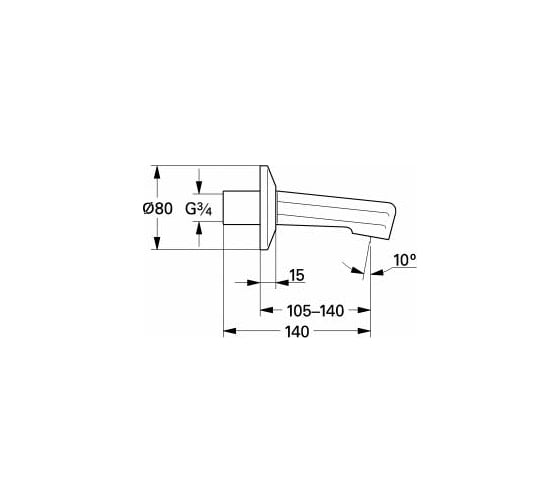 Излив для ванны Grohe вынос 140 мм 13540000
