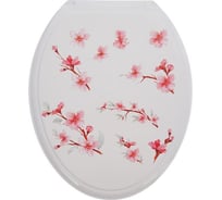 Сиденье для унитаза Росспласт "Универсал Декор" Сакура белая 537762