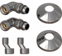 Комплект подключения для полотенцесушителя Point 3/4x1/2 гш со сгоном, хром PN93412