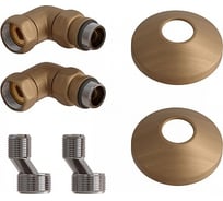 Комплект подключения для полотенцесушителя Point 3/4x1/2 гш со сгоном, бронза PN93412BR