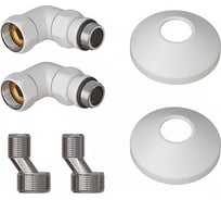 Комплект подключения для полотенцесушителя Point 3/4x1/2 гш со сгоном, белый PN93412W