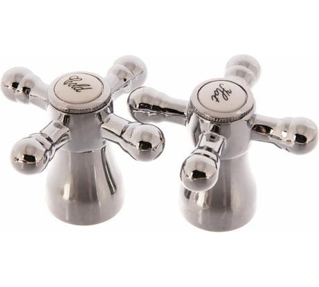 Комплект из двух маховиков для смесителя Профсан ПСМ Крест металл универсальный PSM-89B-7720