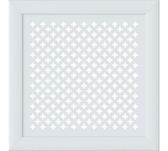 Декоративный экран для радиаторов и батарей Cosca Decor Модерн 600x600 мм, белый, готика, с рамкой СПБ070372