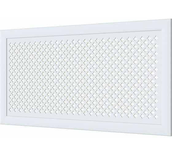 Декоративный экран для радиаторов и батарей Cosca Decor Модерн 600x1200 мм, белый, готика, с рамкой СПБ003090