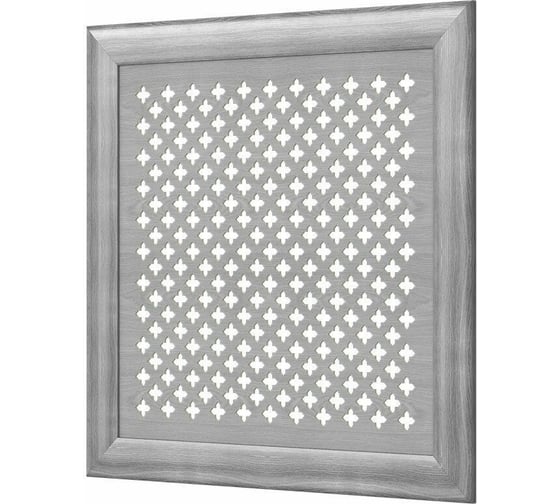 Декоративный экран для радиаторов и батарей Cosca Decor Модерн 600x600 мм, дуб серый, готика, с рамкой СПБ072550