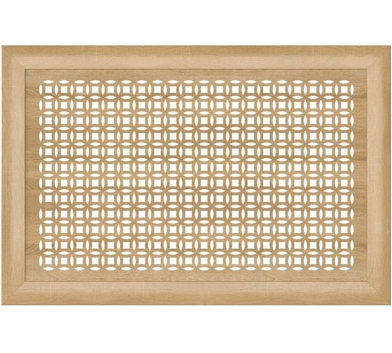 Декоративный экран для радиаторов и батарей Cosca Decor Модерн 600x900 мм, дуб сонома, сусанна, с рамкой СПБ072548