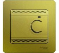 Электронный термостат теплого пола Systeme Electric Glossa с датчиком, от +5 до +50C, 10A, в сборе, фисташковый GSL001038