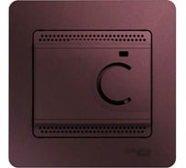 Электронный термостат теплого пола Systeme Electric Glossa с датчиком, от +5 до +50C, 10A, в сборе, баклажановый GSL001138