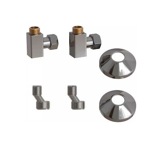 Комплект подключения для полотенцесушителя Point 3/4"х1/2" г/ш, квадрат, хром PN00012