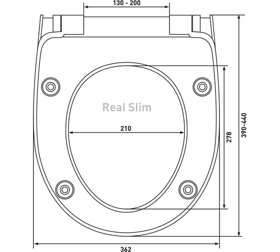 Сиденье Berges дюропласт Real Slim SO Black, черный цвет, с микролифтом, быстросъем, металл 010403