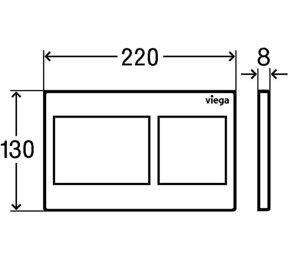 Панель смыва VIEGA Prevista для унитазов, Visign for Style 21, пластик, цвет черный матовый 801724