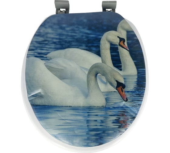 Мягкая крышка на унитаз Bath Plus Лебеди HS3735 1