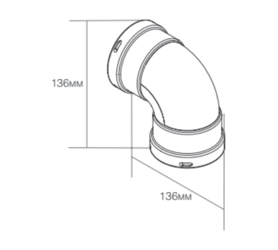 Колено (80 мм) FF 90 ROYAL THERMO НС 0078753