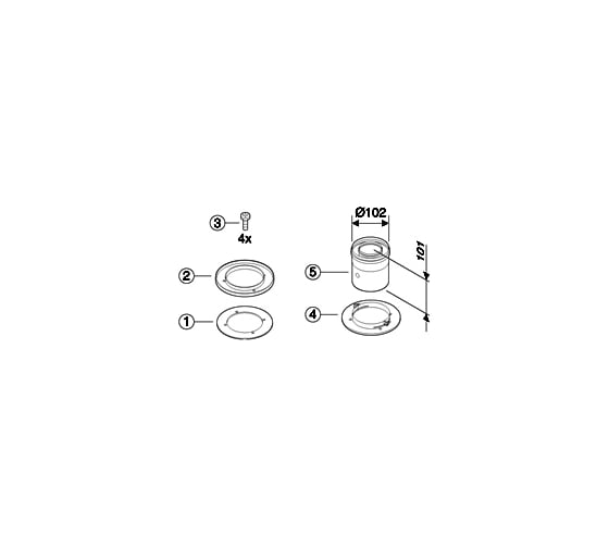 Вертикальное подключение к котлу Bosch DN60/100 7736995075