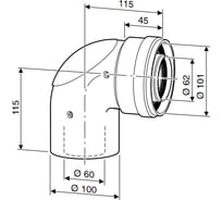 Угловое колено c ревизионным отверстием DN60/100 (90 град) Bosch 7736995093