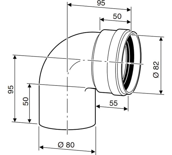 Угловое колено DN80 (90 град) Bosch 7736995107