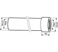 Удлинительный элемент DN60/100 (1500 мм) Bosch 7736995067