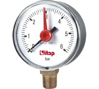 Манометр ITAP 50 мм, боковое подключение 0-6 бар, 1/4" с указателем предела (4/88) 482(1/4" )R