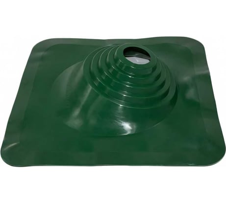 Кровельная угловая проходка Borge №1 (d=75-200, 420x420mm, RAL 6005 зеленый), силикон 01.214.04.04.01.000.6005