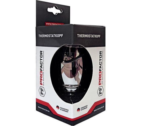 Термостатическая головка PROFACTOR PF CHROME М30x1.5, для клапанов, с преднастройкой PF RVT 626
