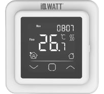 Терморегулятор для теплого пола IQWATT IQ THERMOSTAT SMART HEAT программируемый, белый 408 25535685