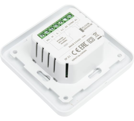 Терморегулятор для теплого пола IQWATT IQ THERMOSTAT SMART HEAT программируемый, белый 408