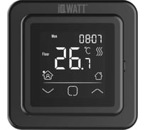 Терморегулятор для теплого пола IQWATT IQ THERMOSTAT SMART HEAT программируемый, черный 409