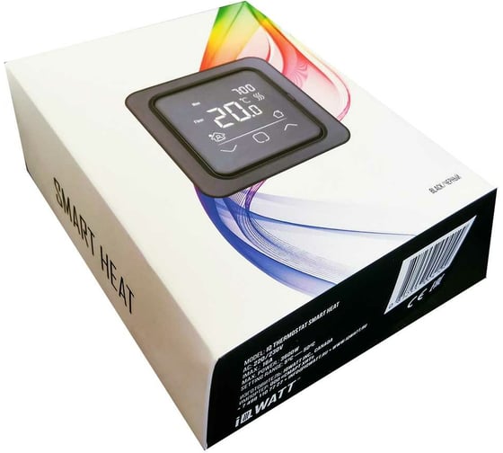 Терморегулятор для теплого пола IQWATT IQ THERMOSTAT SMART HEAT программируемый,  черный 409