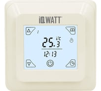 Терморегулятор для теплого пола IQWATT IQ THERMOSTAT TS программируемый, с ЖК-дисплеем и сенсорными кнопками, слоновая кость 403 25535619