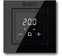 Терморегулятор для теплого пола IQWATT IQ THERMOSTAT D Wi-Fi с Wi-Fi, программируемый, черный 420 25535289