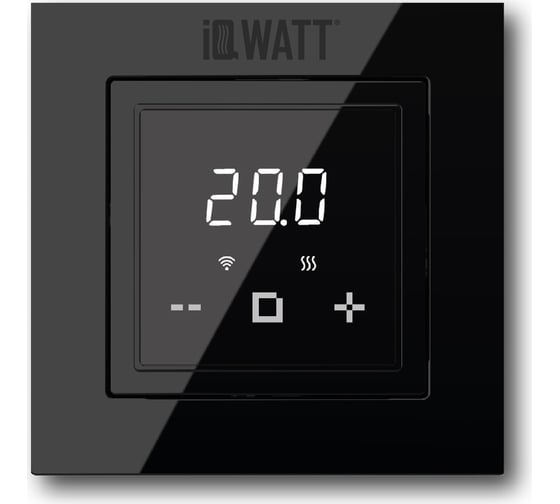 Терморегулятор для теплого пола IQWATT IQ THERMOSTAT D Wi-Fi с Wi-Fi, программируемый, черный 420 25535289