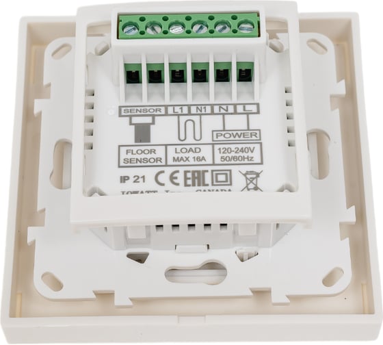 Терморегулятор для теплого пола IQWATT IQ THERMOSTAT D Wi-Fi с Wi-Fi, программируемый, белый 419