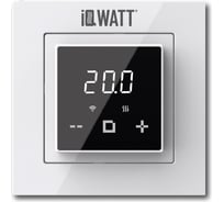Терморегулятор для теплого пола IQWATT IQ THERMOSTAT D Wi-Fi с Wi-Fi, программируемый, белый/черный 421