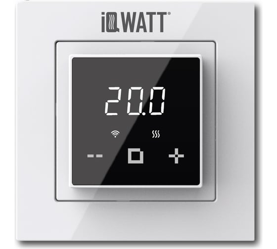 Терморегулятор для теплого пола IQWATT IQ THERMOSTAT D Wi-Fi с Wi-Fi, программируемый, белый/черный 421 1