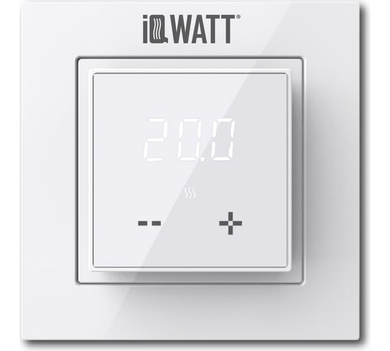 Терморегулятор для теплого пола IQWATT IQ THERMOSTAT D с сенсорными кнопками, не программируемый, белый 416