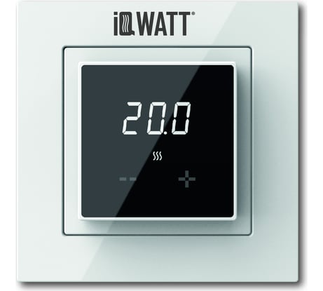 Терморегулятор для теплого пола IQWATT IQ THERMOSTAT D с сенсорными кнопками, не программируемый, белый/черный 418