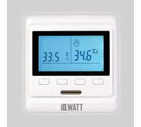 Терморегулятор для теплого пола IQWATT IQ THERMOSTAT P программируемый, с ЖК-дисплеем, белый 405 25535511