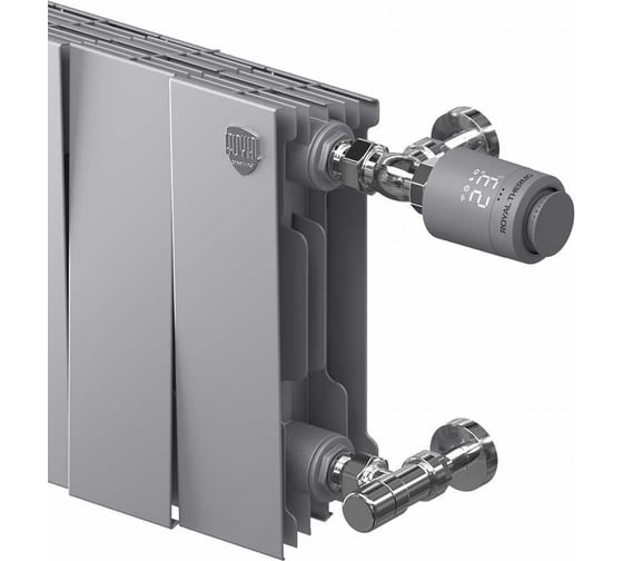 Термостатический набор для радиатора ROYAL THERMO Design Pro осевой, хром, 15 мм НС-1458114