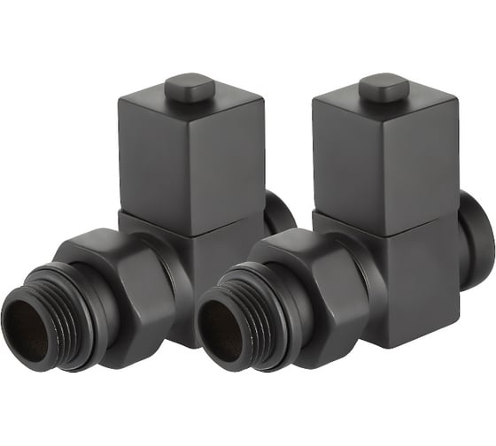 Набор дизайн-вентилей ROYAL THERMO CUBE прямой, черный, 1/2" НС-1422575