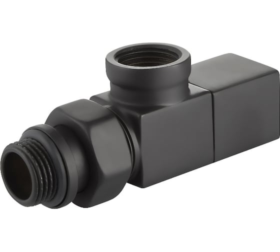 Набор дизайн-вентилей ROYAL THERMO CUBE осевой, черный, 1/2" НС-1422573